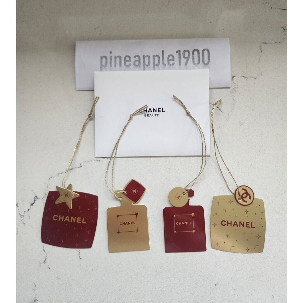 NIB Chanel Small Paper Logo Label Tags Set of 4